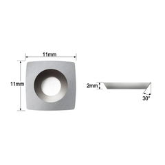 HopsonTools Ci2 Woodturning Carbide Insert Cutter 11 X 11 X 2mm-30°-R50-4R0.5 Square Radius Shape