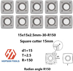 HopsonTools Ci1 Woodturning Carbide Insert Cutter 15 X 15 X 2.5mm-30°-R150-4R Square Radius Shape