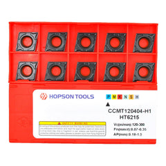 HOPSON TOOLS CCMT of CNC Carbide Inserts for Turning Steel Metal lathe Cutting Tools, 10 PCS.