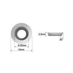 HopsonTools  Woodturning Carbide Insert Cutter 15 X 2.5mm-30° Round Shape