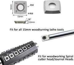 HopsonTools Ci1 Woodturning Carbide Insert Cutter 15 X 15 X 2.5mm R2