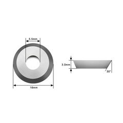 HopsonTools Ci0 Woodturning  Carbide Insert Cutter NR 16x3.0mm Round Shape