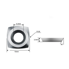 Woodturning Negative Rake Carbide Insert Cutter 15x15x2.5mm R2 For EWT Roughers