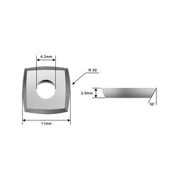 Hopson Tools Woodturning Negative Rake Carbide Insert Cutter 11x11x2.0mm R2 For EWT Roughers