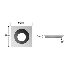 HopsonTools  Ci2 Woodturning Carbide Insert Cutter 11x11x2.0mm-30° Square Shape