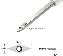 HopsonTools Woodturning Carbide Insert CutterDiamond Carbide Insert replacement cutter for woodturning, 10 X 28- Dia4.3mm with Sharp Point Indexable carbide cutter fits For DIY Wood Lathe Turning Machine Tools