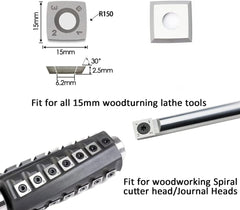 HopsonTools Ci1 Woodturning Carbide Insert Cutter 15 X 15 X 2.5mm-30°-R150-4R Square Radius Shape