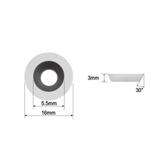 HopsonTools Ci0 Woodturning Carbide Insert Cutter 16 X 3mm-30° Round Shape