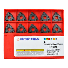 HOPSON TOOLS WNMG of CNC Carbide Inserts for Turning Steel Metal lathe Cutting Tools, 10 PCS.