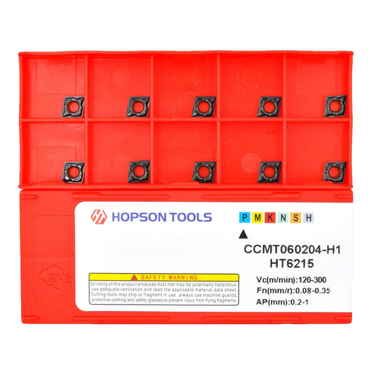 HOPSON TOOLS CCMT of CNC Carbide Inserts for Turning Steel Metal lathe Cutting Tools, 10 PCS.