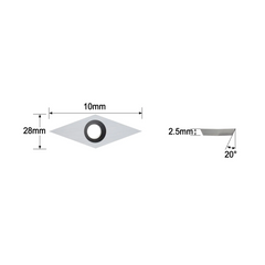 HopsonTools Woodturning Carbide Insert CutterDiamond Carbide Insert replacement cutter for woodturning, 10 X 28- Dia4.3mm with Sharp Point Indexable carbide cutter fits For DIY Wood Lathe Turning Machine Tools