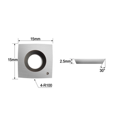 HopsonTools  Ci1 Woodturning Carbide Insert Cutter 15 X 15 X 2.5mm R4