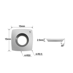 HopsonTools Ci1 Woodturning Carbide Insert Cutter 15 X 15 X 2.5mm R2