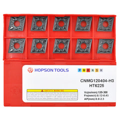 HOPSON TOOLS CNMG of CNC Carbide Inserts for Turning Steel Metal lathe Cutting Tools, 10 PCS.