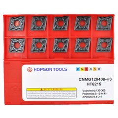 HOPSON TOOLS CNMG of CNC Carbide Inserts for Turning Steel Metal lathe Cutting Tools, 10 PCS.