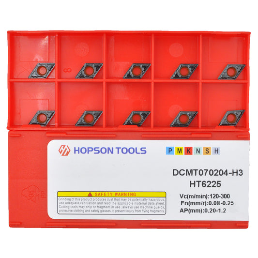 HOPSON TOOLS DCMT of CNC Carbide Inserts for Turning Steel Metal lathe Cutting Tools, 10 PCS.