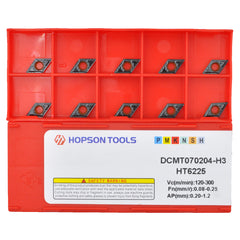 HOPSON TOOLS DCMT of CNC Carbide Inserts for Turning Steel Metal lathe Cutting Tools, 10 PCS.