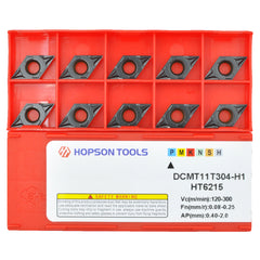 HOPSON TOOLS DCMT of CNC Carbide Inserts for Turning Steel Metal lathe Cutting Tools, 10 PCS.