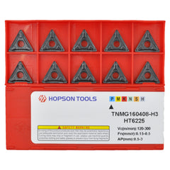 HOPSON TOOLS TNMG of CNC Carbide Inserts for Turning Steel Metal lathe Cutting Tools, 10 PCS.